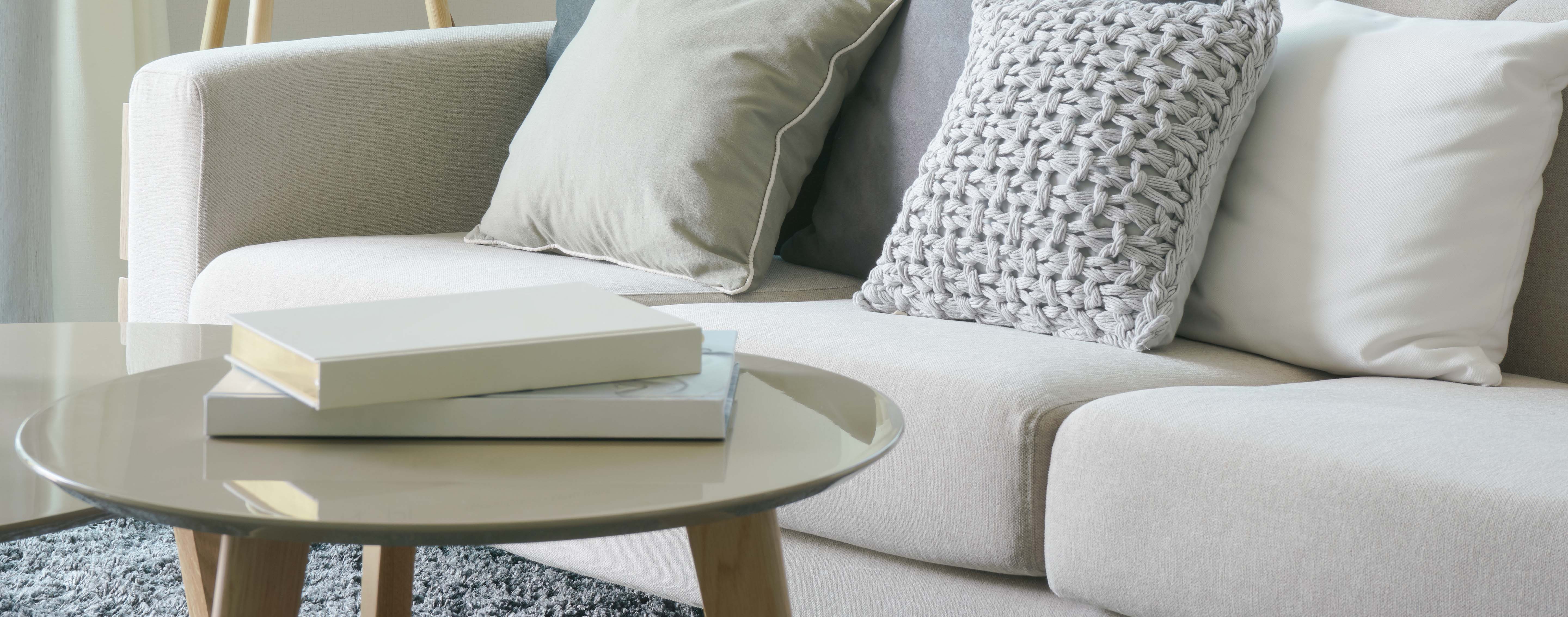 Upholstery Cleaning white sofa in home